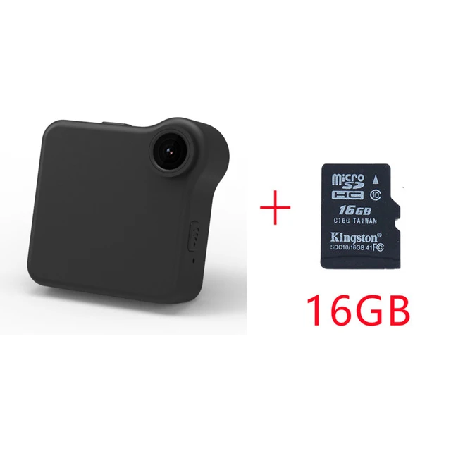C1+ C1 мини камера HD 720P C1 wifi P2P носимая ip-камера датчик движения велосипедный корпус микро мини DV DVR магнитный зажим диктофон - Цвет: black with 16G card