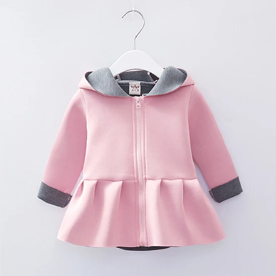 Benemaker/Куртки с заячьими ушками для маленьких девочек; Весенняя детская одежда; милая верхняя одежда с капюшоном; детская ветровка; Детские пальто; JH029 - Цвет: Pink