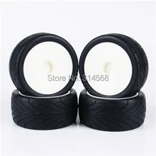 4PCS Set HPI 1 10 Buggy Flat On Road RC Car Wheel Rim Rubber Tire Tyres