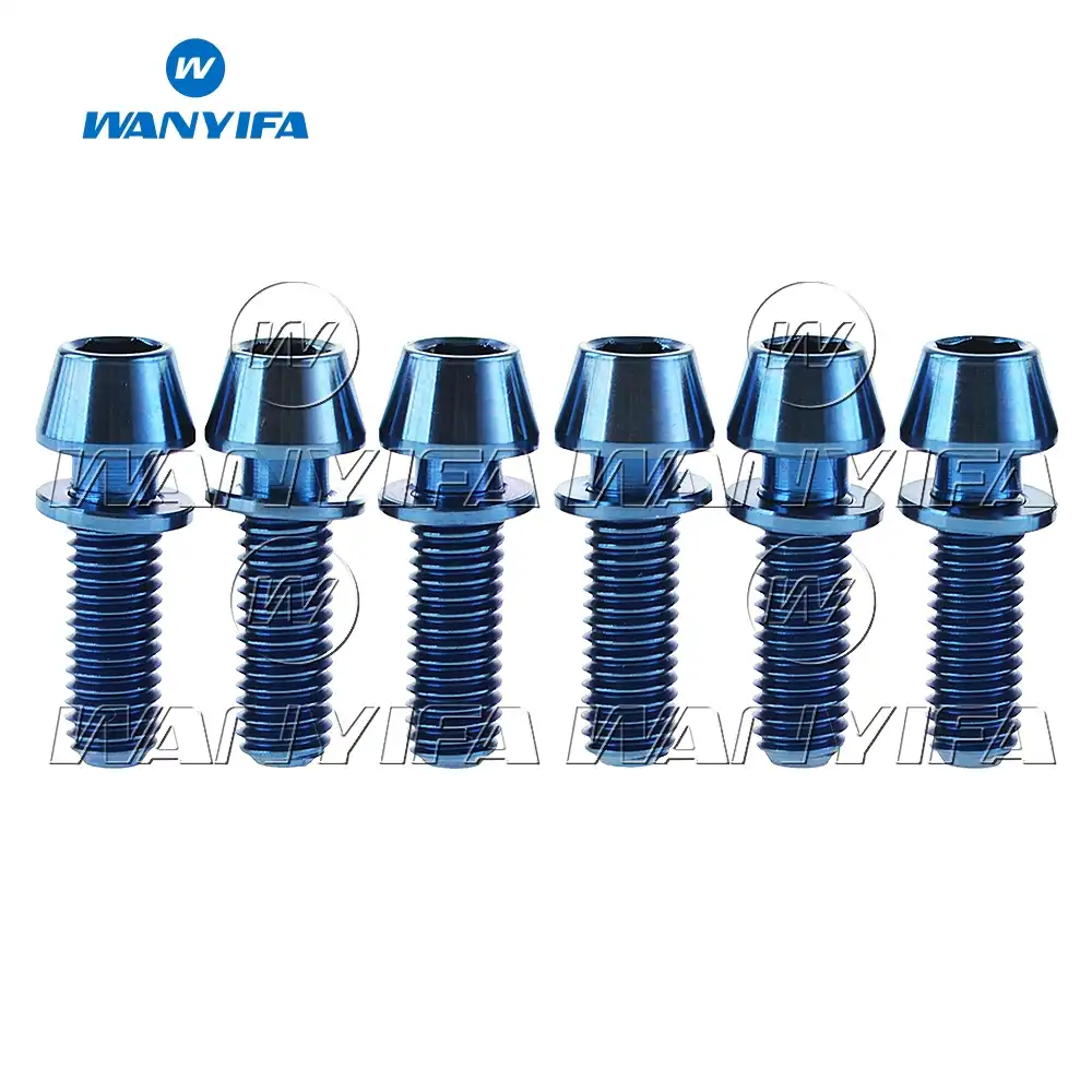 Wanyifa Titanium M5x16 18 20mm Hex Socket Washer Round Head Bolts for Bikes Stem