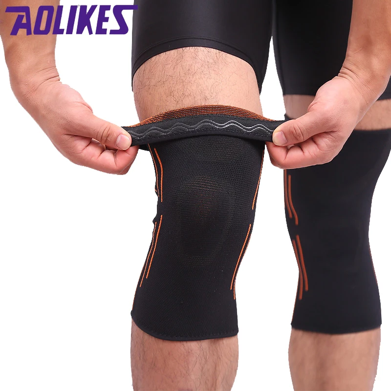 

AOLIKES Running Cycling Knee Pads Elastic Sport Knee Joint Support Protector Kneepad Sleeves For Basketball mtb bike fitness