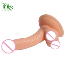 14cm Flesh Realistic Dildo Flexible Silicone Penis Dick with Strong Suction Cup Adult Sex Products Sex Toys for Woman Fake Dicks