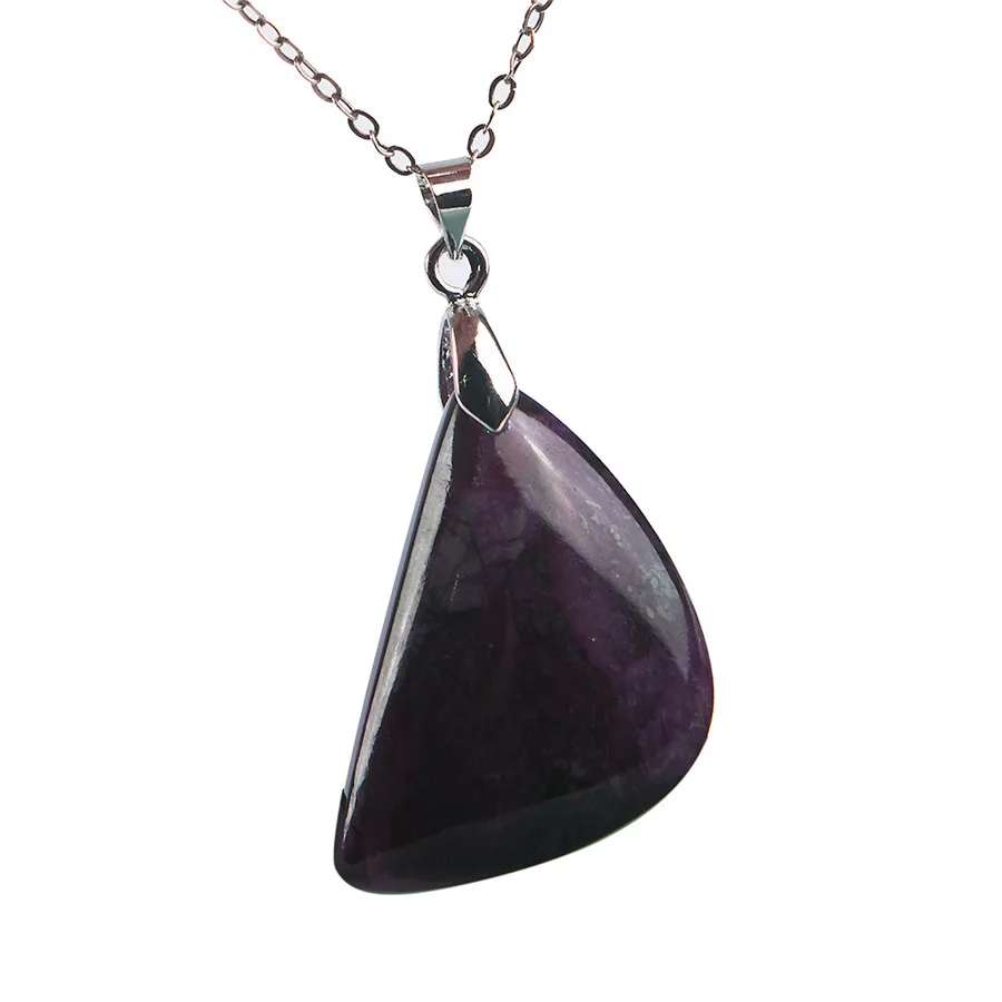 

Genuine Natural Purple Sugilite Gems Waterdrop Bead Women Lady Gift Healing Stone Pendant