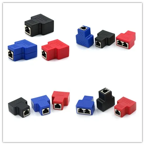 Для платы PCB сварочный синий черный красный RJ45 Сплиттер Адаптер от 1 до 2 двойной LAN