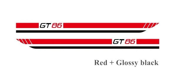 Для Toyota 86 чашки eoition GT Графика полосы гоночный автомобиль стиль боковой двери юбка автомобильный аксессуар наклейка авто кузова декор, винил, переводная наклейка - Название цвета: Red-black