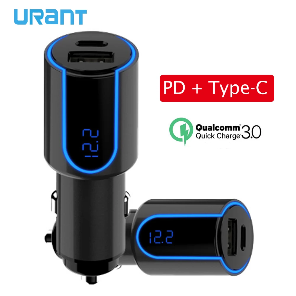 URANT PD Car Charger Type C QC3.0 Fast Charging Phone Chargers for