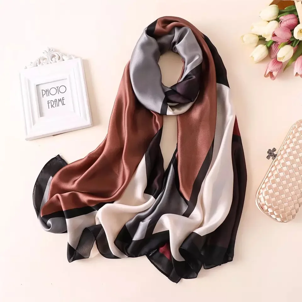 

2019 luxury brand summer women Beach scarf soft silk scarves female shawls Foulard ladies cover-ups wraps bandanna free shipping