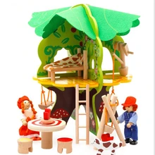 Детские, для малышей 3D деревянная модель головоломки дерево дом сборка "сделай сам" пазл для Тренировки Мозга развивающая игрушка с 2 куклы