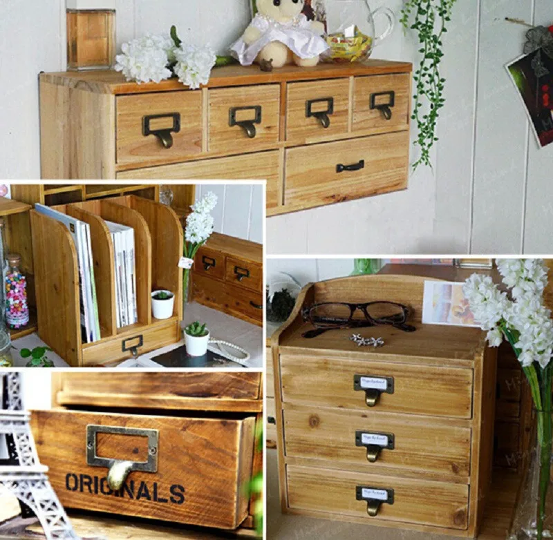 10 PCS kuningan antik Label laci tarik bingkai File kabinet menangani, Nama  pemegang kartu