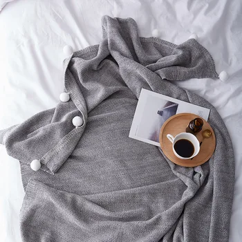 

130*160cm Baby Blanket Swaddle Stroller Bedding Wrap Balls Knitted Infantil Boys Girls Receiving Blankets Children Quilts