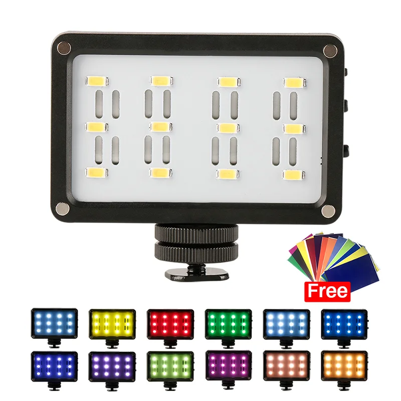 ULANZI мини светодиодный видео светильник на Камера карман фото светильник с фильтрами Цвет гели для DSLR Камера 3-осевой разных цветов с шарнирным соединением для смартфона