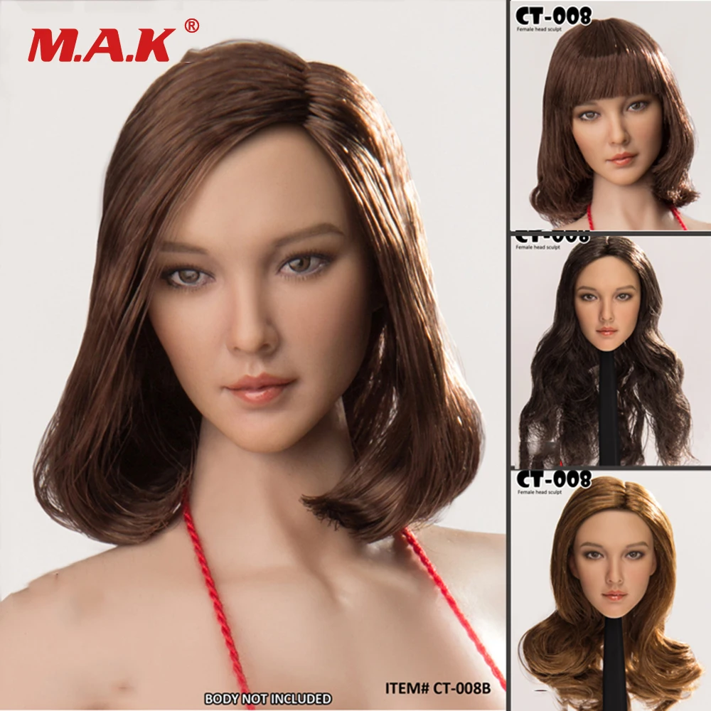 1 6 Scale Asian Beauty Female Head Sculpt With Long Short Curls