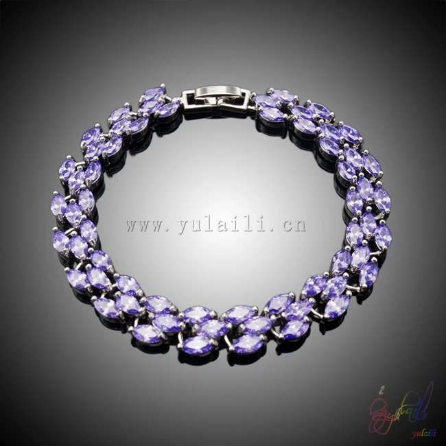 2017 Yulaili Free Shipment Novel Design Factory Fashion Copper Charm Bracelet With Purple Zircon For Women | Украшения и