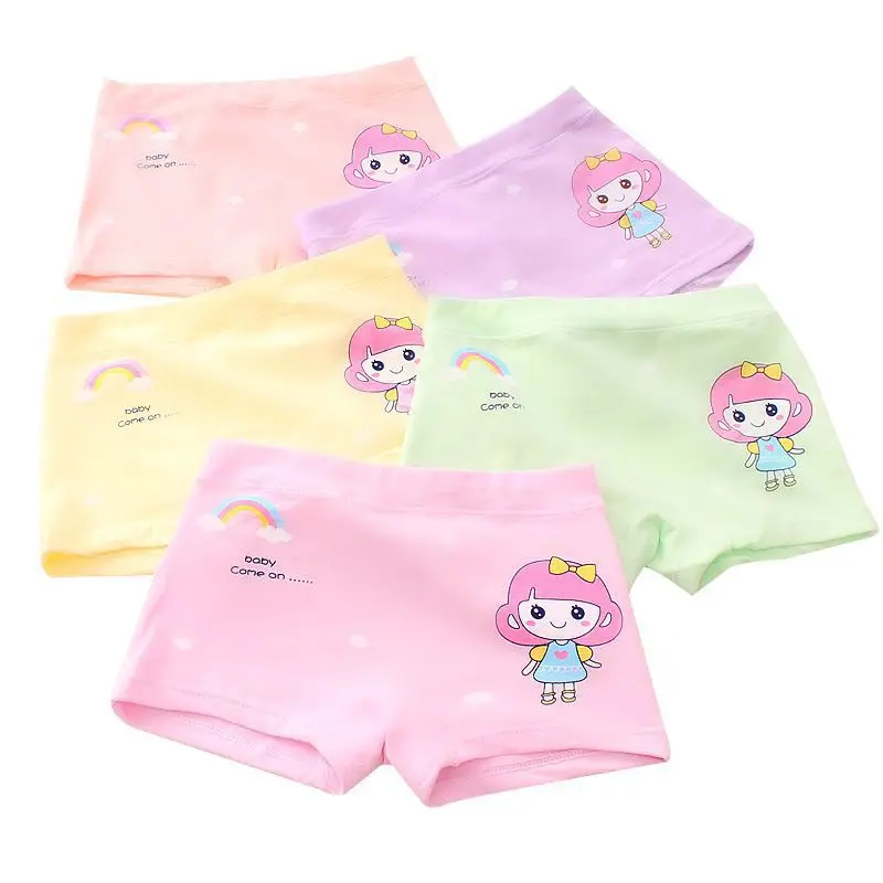 5Pcs Baby panties for Girls underpants Cotton Cute New Breathable Soft Cartoon Animal Print Underwear Panties Training Briefs - Цвет: 4E