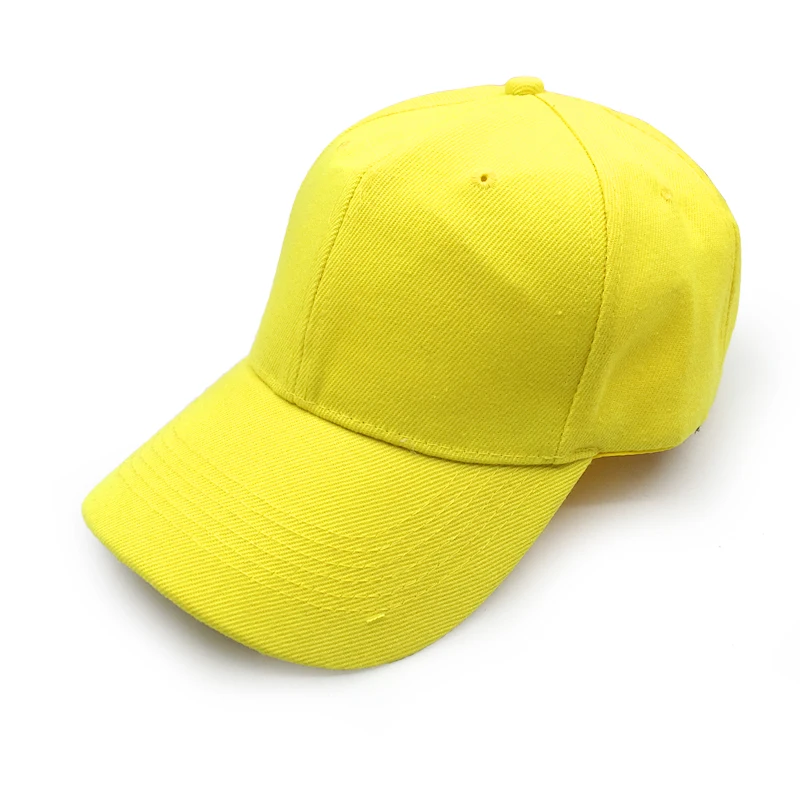 Бейсболка для мужчин и женщин, одноцветная модная Регулируемая Кепка s, модные аксессуары для улицы - Цвет: Yellow