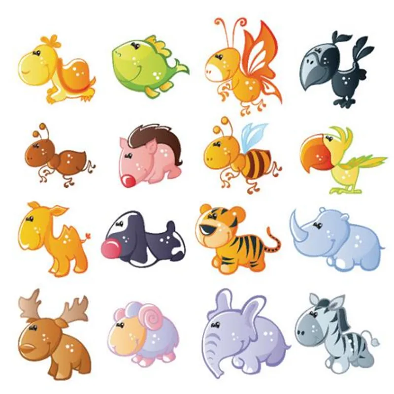 

Fashion Patch DIY Clothes bird ant bee puzzle 3d stickers Thermal Transfer Printing Iron on patches for clothing T shirt baby