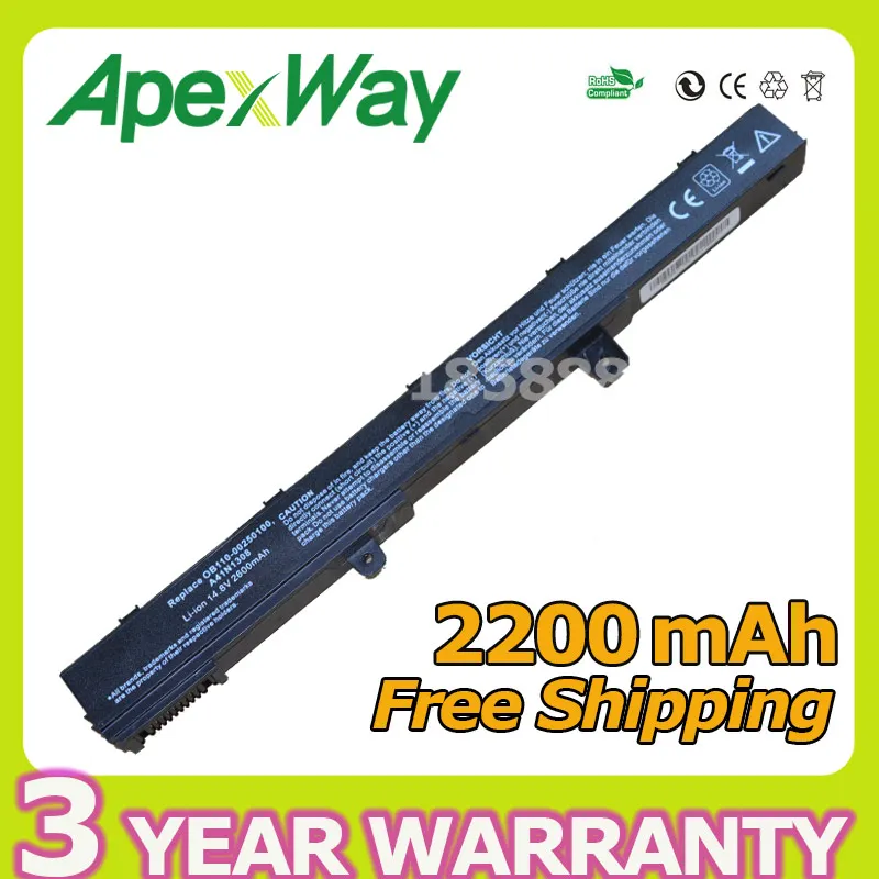 

Apexway laptop battery A31N1319 X551M A41N1308 A31LJ91 for Asus X451CA X451 X551 X451C X451M X551C X551CA 0B110-00250100