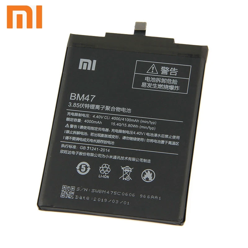 Xiao mi Xiaomi BM47 аккумулятор для телефона Xiao mi Red mi 3 3S 3X Hong mi 4X Red mi 3 Pro Redrice 3 4000 мАч BM47 аккумулятор+ инструмент