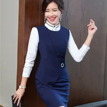 Официальная офисная одежда, блейзеры, костюмы с жилетом и юбкой для офисных леди, Женская деловая юбка, комплекты, осенняя зимняя одежда