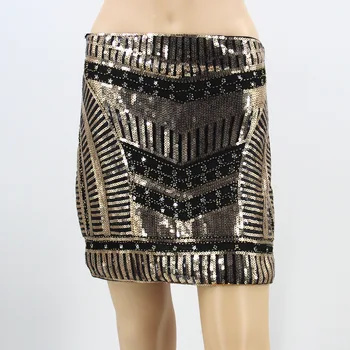 

Tutu Promotion Natural Polyester Cotton Skirt Europe And The 2019 Spring Summer New Elastic Waist Heavy Work Sequins Skirt