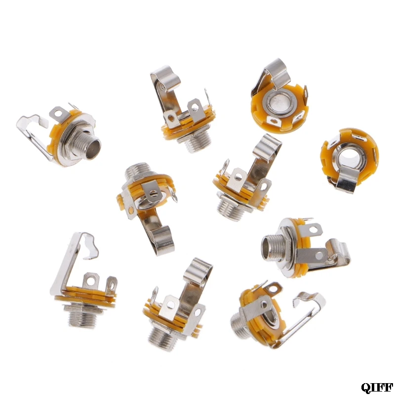 

Drop Ship&Wholesale 10Pcs 1/4 Inch 6.35mm Stereo Socket Jack Female Connector Panel Mount Solder Mar28