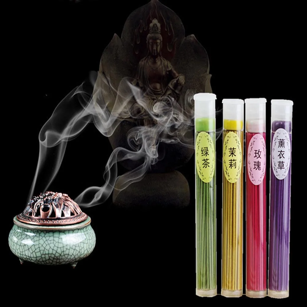 

New 50pcs Indoor Natural Incense Burner Sticks Aroma Sandalwood Rose Green Tea Air Freshener Lavender Wholesale #0929