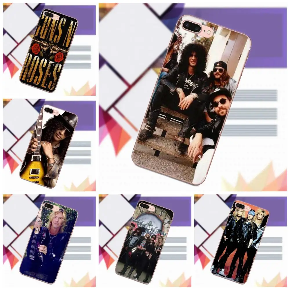 

Vvcqod For Samsung Galaxy A3 A5 A7 J1 J2 J3 J5 J7 2015 2016 2017 Soft Silicone TPU Transparent Cell Case Guns N Roses Rock Band