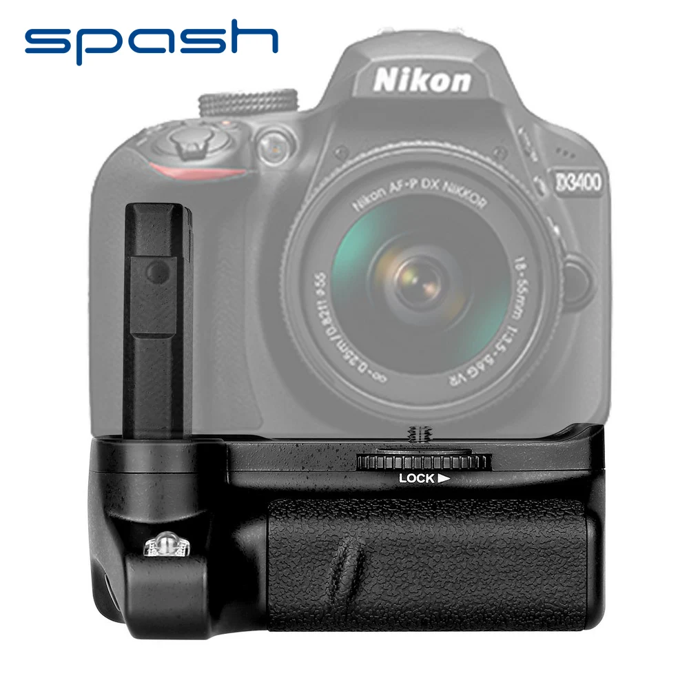 Spash мульти-мощная Вертикальная Батарейная ручка для Nikon D3400 DSLR камеры держатель рукоятки батареи пакет работает с EN-EL14