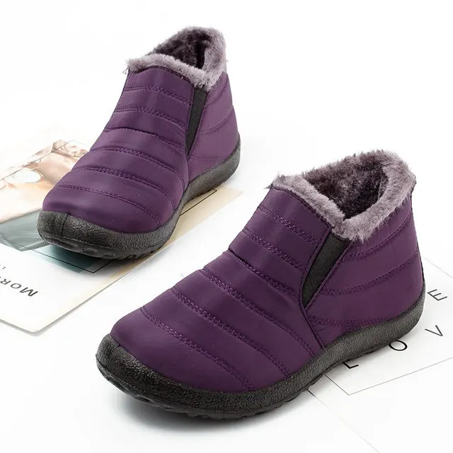 

Size35-45 Waterproof Women Winter Shoes Couple Unisex Snow Boots Warm Fur Inside Antiskid Bottom Keep Warm Mother Casual Boots