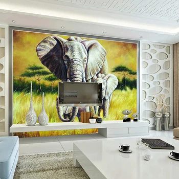 

3D Lifelike Animal Mural Elephants Customized Rhino/Lion/Elephant Non-Woven paper Wall Mural New Photo Wallpaper Hoom Decor