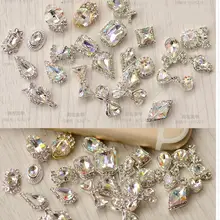 10 шт 3074-3093 20 выбор дизайна прозрачные стразы для украшения ногтей 3D Шарм Сплав серебро ювелирные изделия из драгоценных камней