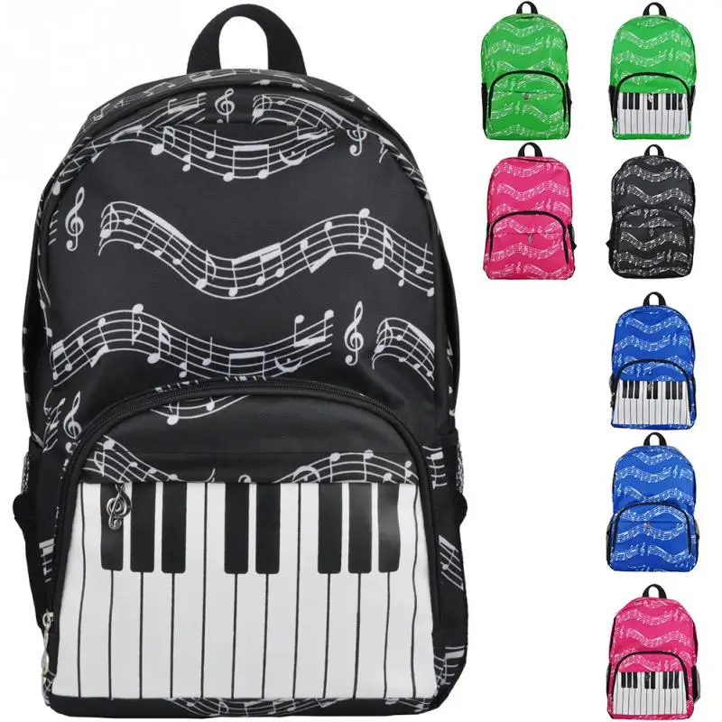 

Waterproof Oxford Backpack Students School Bags for Girls Boys Piano Keyboard Printed Schoolbag Large Capacity Travel Satchel