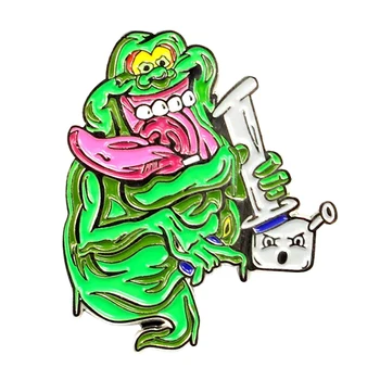 

Ghostbusters Slimer Stay Puft Marshmallow Man Bong Rip Stoner Pin