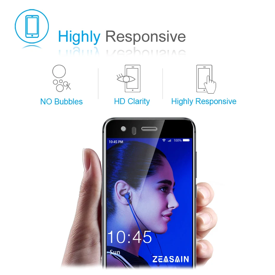 2 Pack Original ZEASAIN 2.5D 9H Full Cover Tempered Glass Screen Protector For Huawei Honor 9 Honor9 Protective Glass Film (4)
