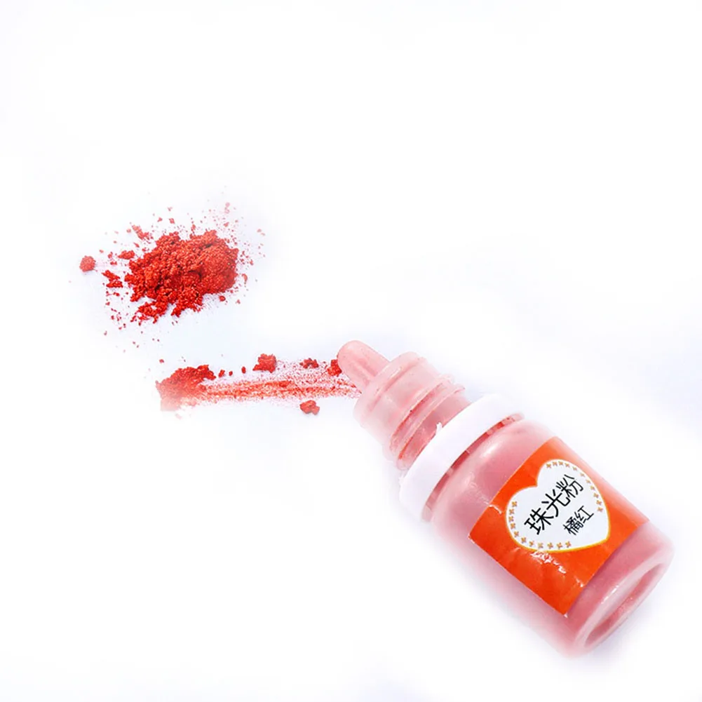 5 мл перламутровый пигментный порошок MICA Радуга УФ эпоксидная смола для DIY изготовления ювелирных изделий 24 цвета рукоделие LXH - Цвет: Orange red