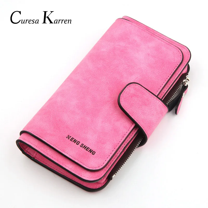 

New best selling simple casual, solid color wallet zipper buckle design long wallet ladies long leather clutch bag wallet
