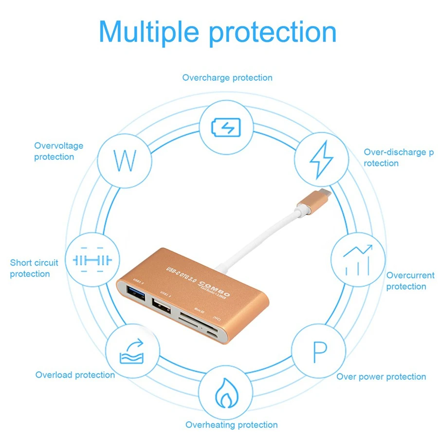 5 в 1 USB C 3,0 концентратора Тип C с Card Reader USB3.0 Multi сплитер адаптер для Huiwei Macbook Air pro USB-c Тип-c OTG Hub Combo