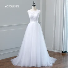 Vestido De Casamento A Line Lace Tulle Wedding Dresses 2017 O Neck Beach Bridal Gown Robe De Mariage