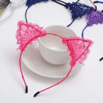 

20pcs/lot Sexy Lace Cat Cosplay Party Costume Headdress Headbands Halloween Birthday Festival Grown-up Take-home Favor
