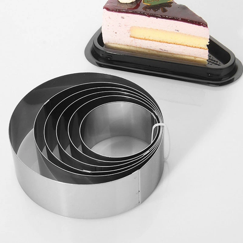 Transhome Mousse Cake Ring 6Pcs Stainless Steel Mousse Mold Cake Mold For Baking Mousse Cake Baking Pastry Tools Bakeware Tools