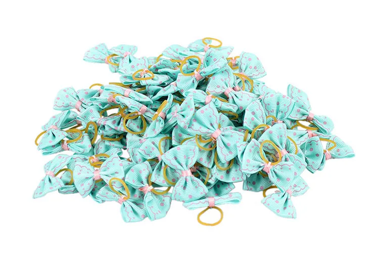 10 шт смешанные Цвет собак банты для волос с резинкой милые бантики с точками аксессуары для Груминг для собачьей шерсти Acessórios