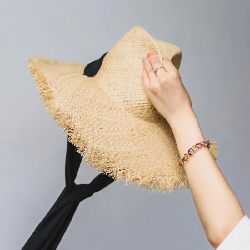 Летние соломенные шляпы ручной работы|brim straw hats|large brim hatsun hats for women |