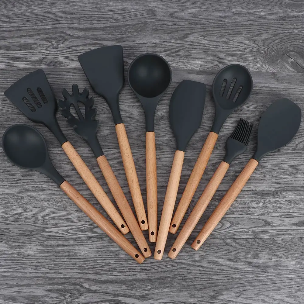 

Kitchen Accessories Non-stick Silicone Cooking Gadgets Spatula Spoon Colander Shovel Kitchen Utensils DIY Cooking Tools