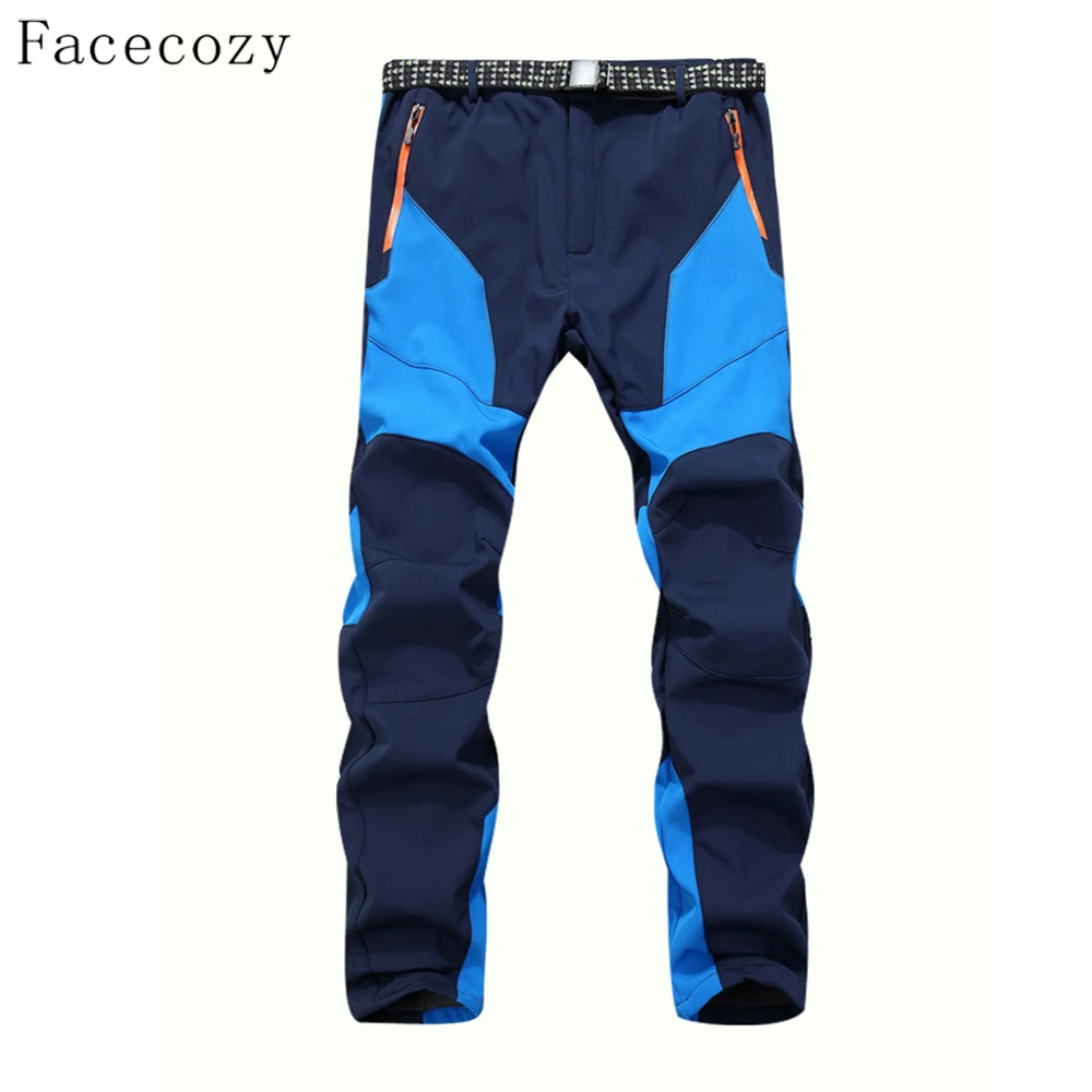 

Facecozy Men Winter Windproof Trekking Pants Male Autumn Outdoor Sports Patchwork Softshell Trouser