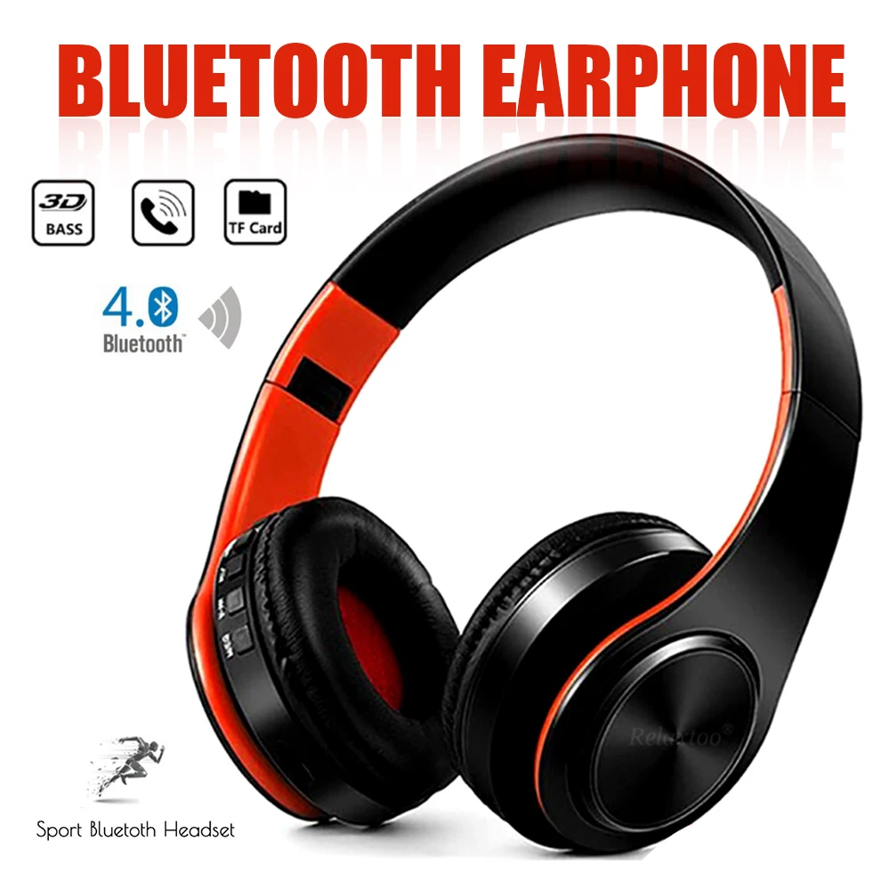 

New Wireless Headphones Bluetooth Earphones Bloototh Headset Earbuds With Microphone Support TF Card For PC mobile phone music