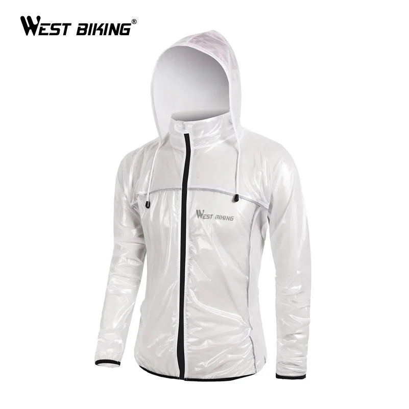 WEST BIKING Outdoor Sports Windproof TPU Cycling Bike Raincoat Men Road MTB Road Bike Running Jacket Waterproof Bicycle Jacket