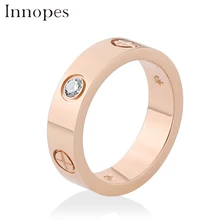 Innopes fashion Philip's head screw zircon ring simple stainless steel men's ring rose gold women's ring hot sale Innopes fashion Philip's head screw zircon ring simple stainless steel men's ring rose gold women's ring hot sale