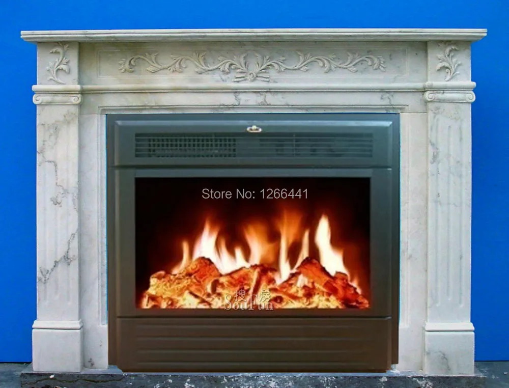 electric fireplace set carved marble mantel electric ...