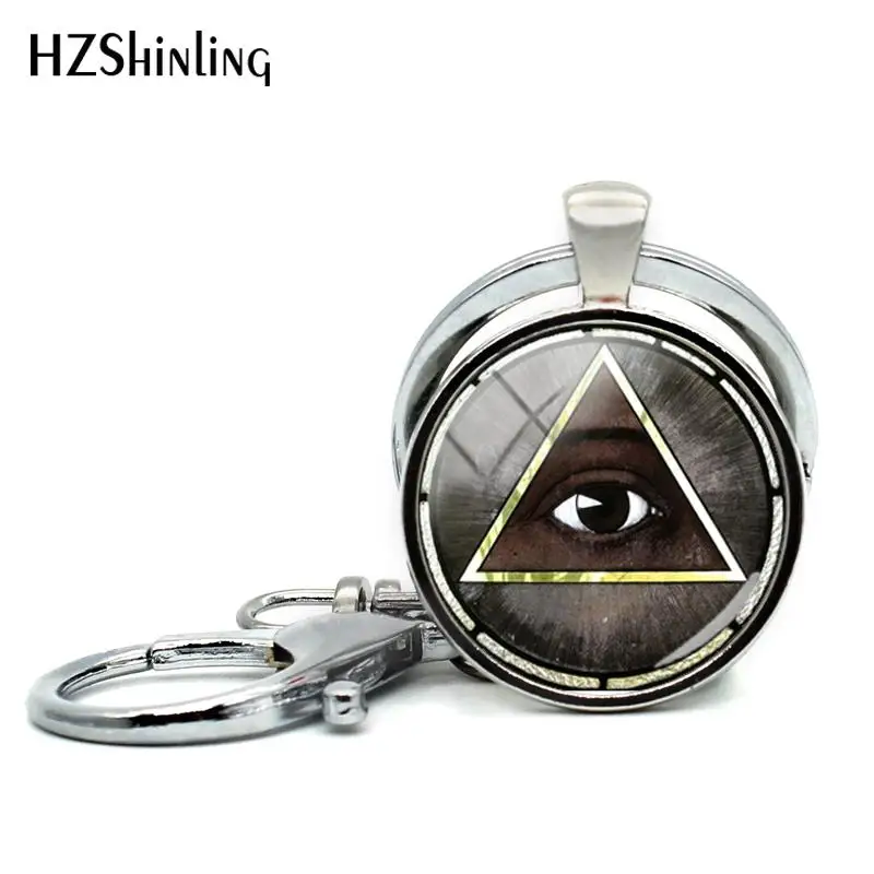 Новое цветное Стекло Всевидящее Око цепочка для ключей Для женщин Серебряный глаз промысла брелок со стеклянным кабошоном серебро Египет кольцо для ключей