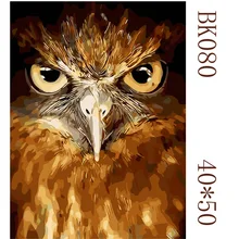 Сова и собака бескаркасная картина DIY картина по номерам Современная Настенная живопись ручная роспись маслом на холсте для домашнего декора